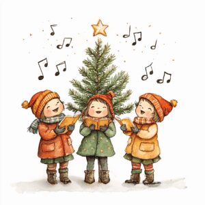 Cartoon kids singing