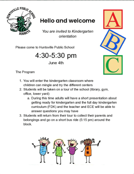 Welcome to Kindergarten info